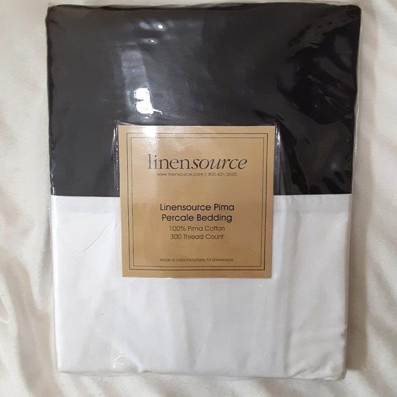 NWT linensource black bed skirt twin 15" drop pima percale  100% pima cotton - Picture 1 of 2